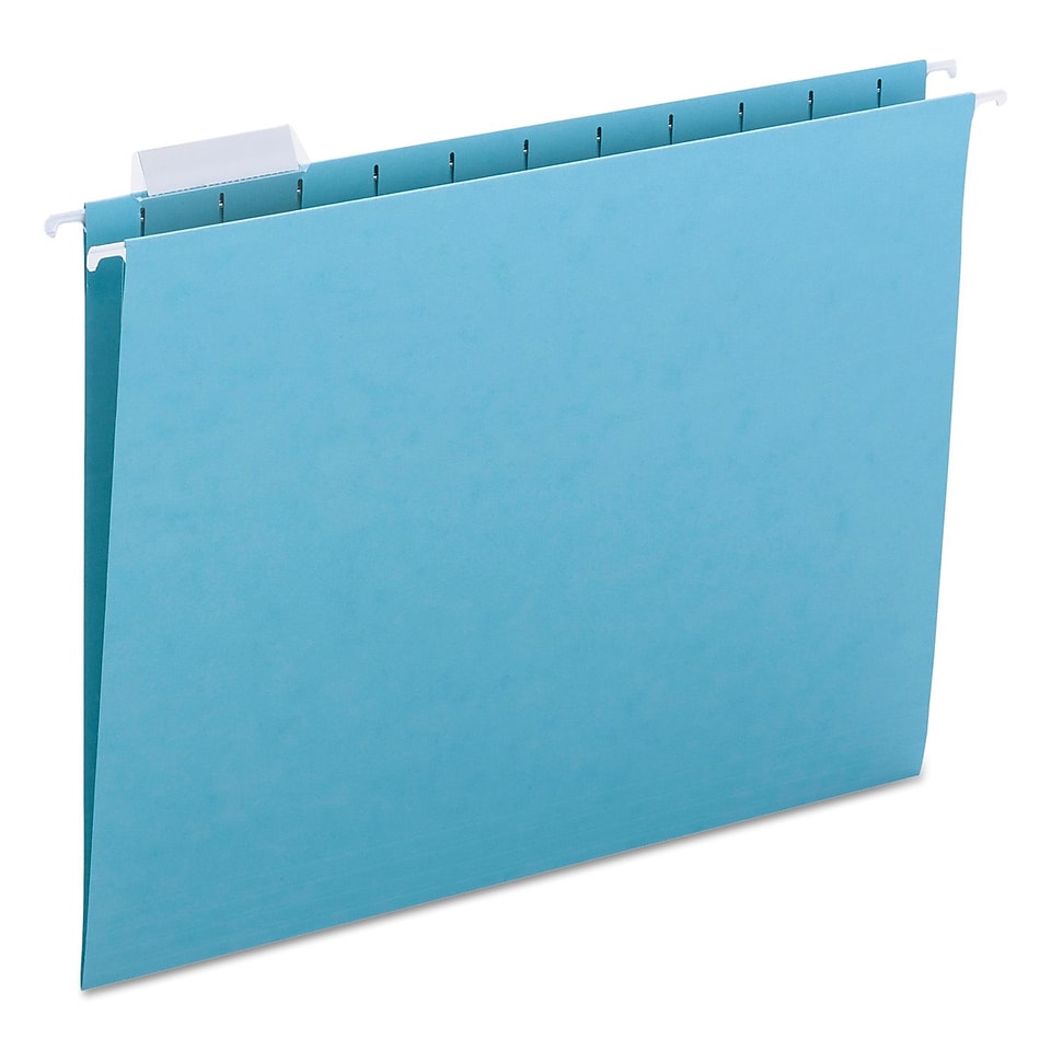 Smead Colored Hanging File Folders, Aqua, Letter, 25/Box (64058)