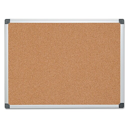 MasterVision® Value Cork Bulletin Board with Aluminum Frame, 36" x 48", Silver (BVCCA051170) at