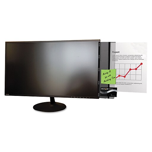 Victor® Monitor Document Holder, 3 3/8" x 1/8" x 11 7/8", Graphite Gray
