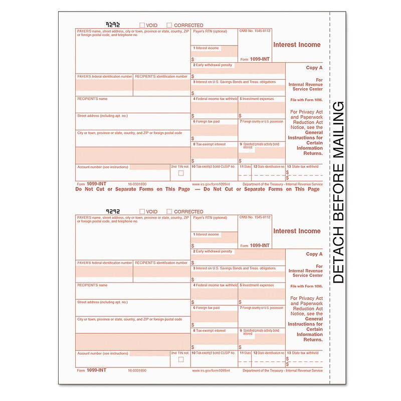 TOPS 1099 Tax Form, 75/Pack (TOP22983) image 1