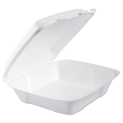 Dart® Square Foam CarryOut Containers 9”, White, 200/Carton (90HT1R