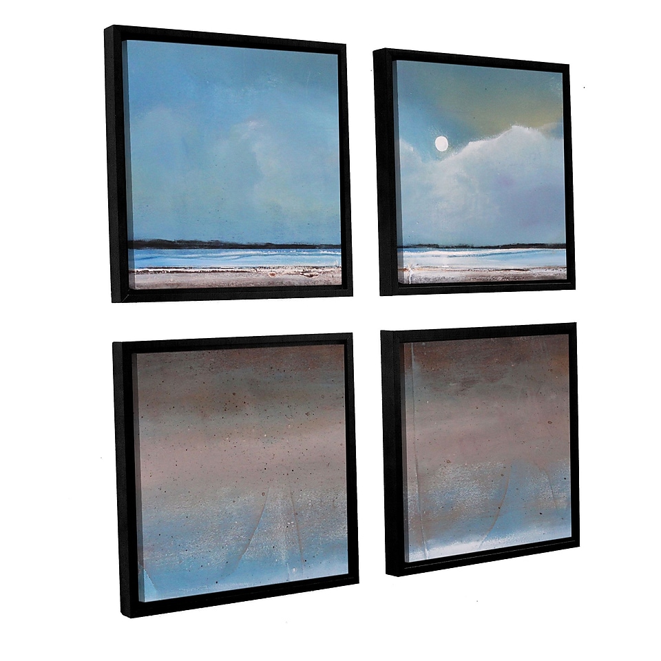 ArtWall Soothing Night 4 Piece Canvas Square Set 36 x 36 Floater Framed (0gro048e3636f)
