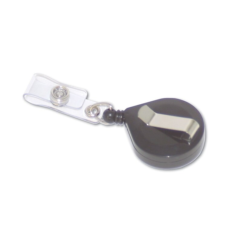 Advantus Deluxe Belt Clip Badge Reels, Black, 12/Box (AVT75407) image 1