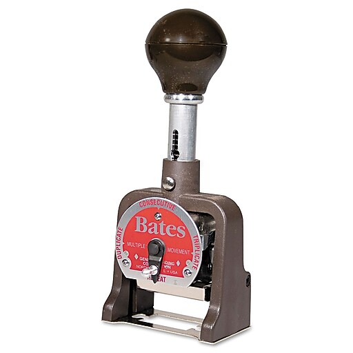 Bates Standard Multiple Movement Numbering Machine, Black, Each