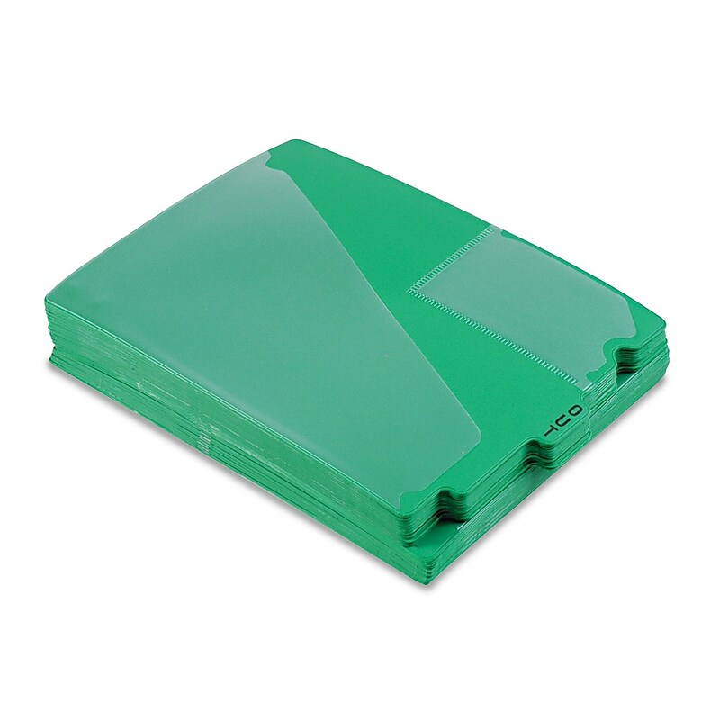Pendaflex® Colored Poly Out Guides with Center Tab, Letter, Green, 50/Box (13543) image 1