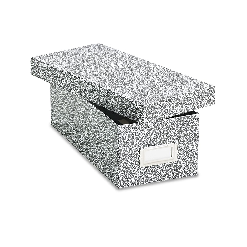 Oxford Reinforced Board Card File with Lift-Off Cover, 3" x 5", 1200-Capacity, Black, 4 1/4"H x 12"W x 5 5/8"D (40588) image 1