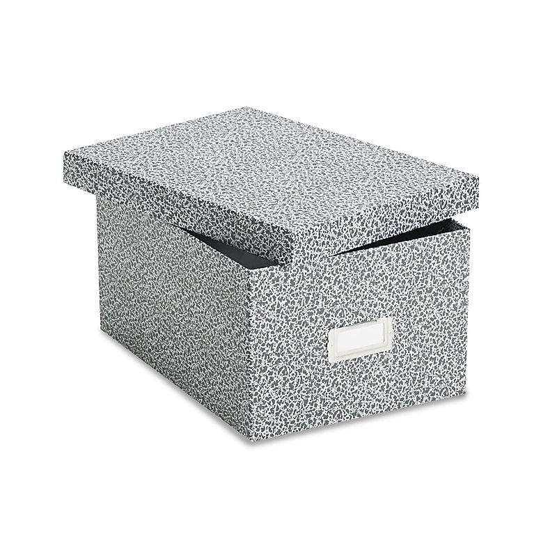 Oxford® Reinforced Board Card File with Lift-Off Cover, 5" x 8", 1200-Capacity, Black (40590) image 1