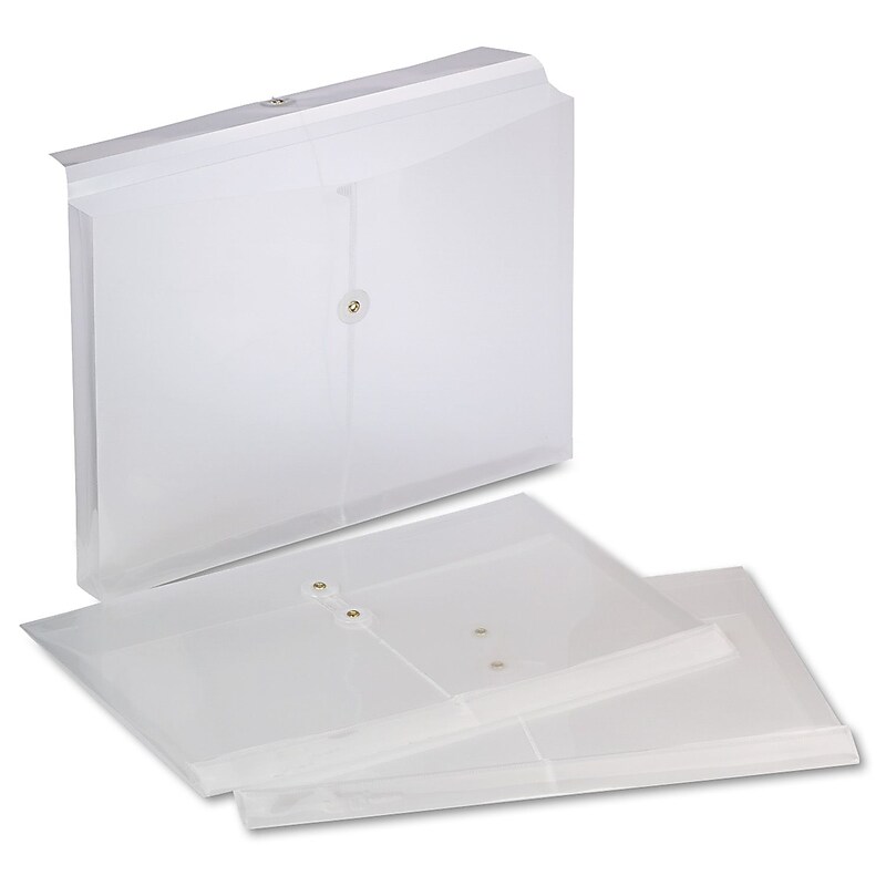 Pendaflex Plastic Button & String Booklet Envelope, Clear, 8 1/2" x 14", 3/Pack (63814-3) image 1