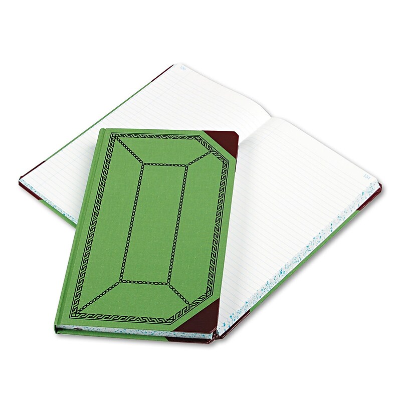 Boorum & Pease Record Book, 7 5/8" x 12 1/2", Green, 150 Sheets/Book (67 1/8-300-R) image 1