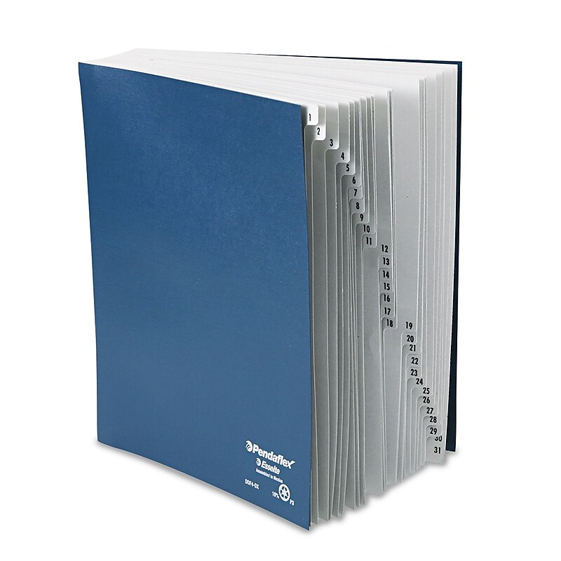 Pendaflex Desk File, 1-31 Index, Letter Size, Acrylic-Coated Pressboard, Black/Blue image 1