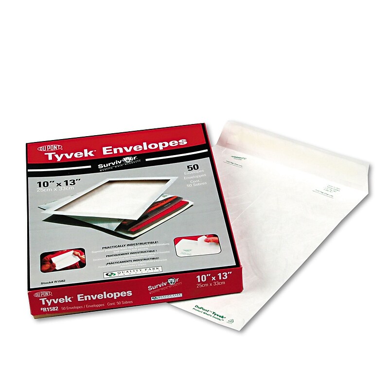 Quality Park Survivor Tyvek Catalog Mailers, White, 10" x 13", 50/Box (R1582) image 1