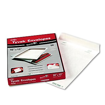 Survivor® Catalog Mailers Made with Tyvek®, White, 10" x 13", 50/Box (R1582)
