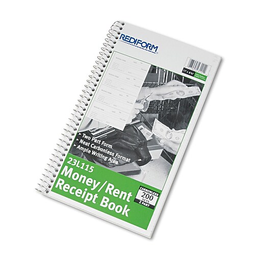 Shop Staples for Rediform® Money and Rent Unnumbered Receipt Book, 2 3/