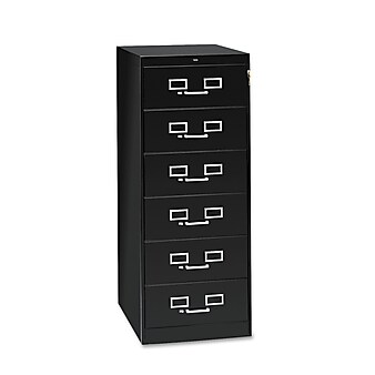 Tennsco Flat File Cabinet, Lockable, 52"H x 21.25"W x 28.5"D, Black (CF669BK)