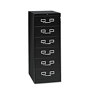Tennsco Media File Cabinet, 6-Drawer, Black, 52"H x 21"W x 28"D (CF669BK)