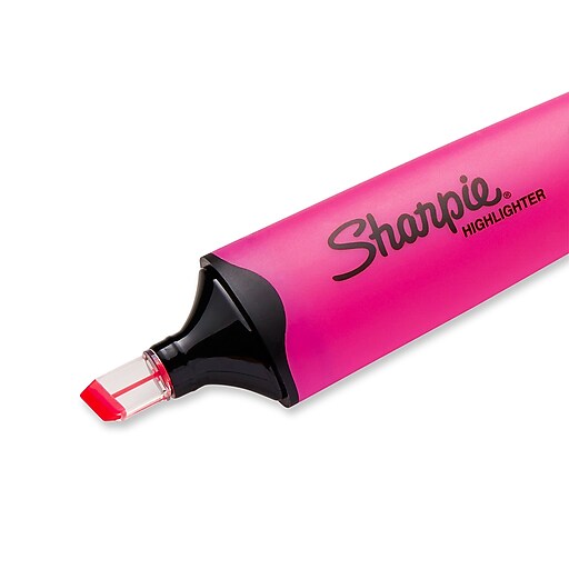 Sharpie® Clear View Highlighter, Chisel Tip, Pink, 12/pk (1897848