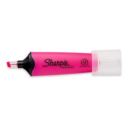 Sharpie® Clear View Highlighter, Chisel Tip, Pink, 12/pk (1897848