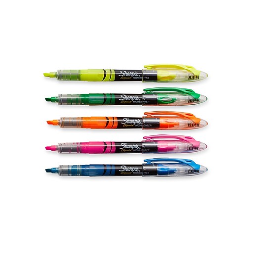 Sharpie® Liquid Accent® Highlighters, Assorted, 5/pk (24575PP) Staples