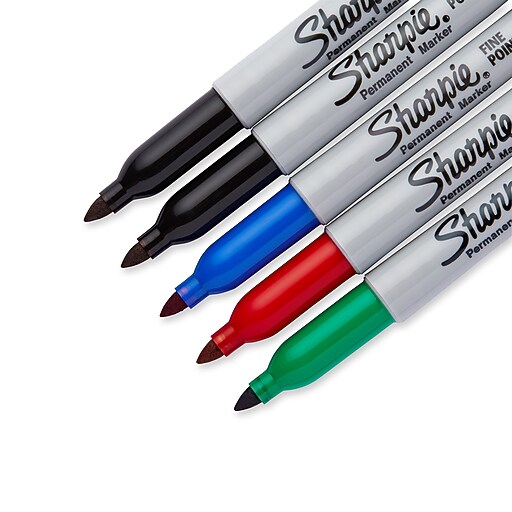Sharpie® Fine Point Permanent Markers, Assorted, 5/pk (30653PP) Staples