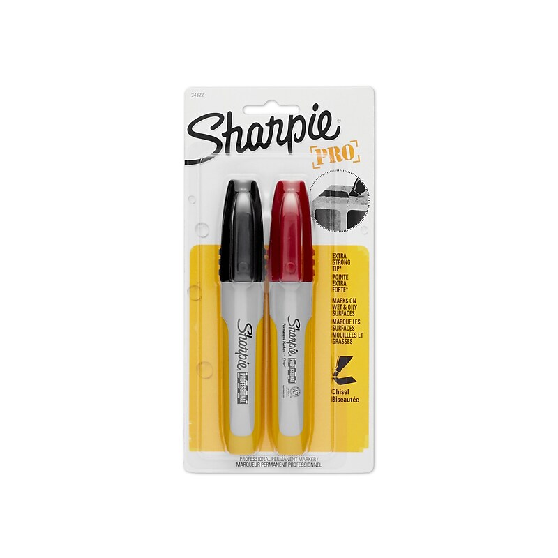 Sharpie Professional Permanent Markers, Chisel Tip, Assorted, 2/Pack (34822PP) image 1