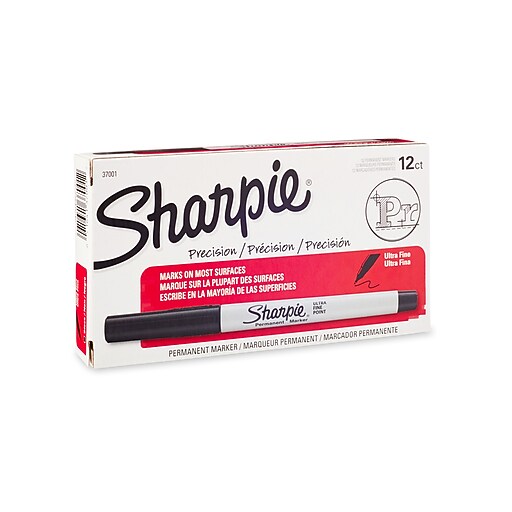 Sharpie Precision Ultra Fine Point Permanent Markers Black 12/Pack