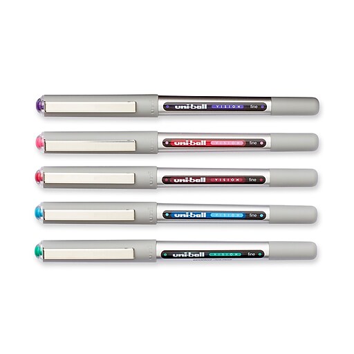 uniball® Vision Rollerball Pen, Fine Point, Assorted, 12/pk (60387