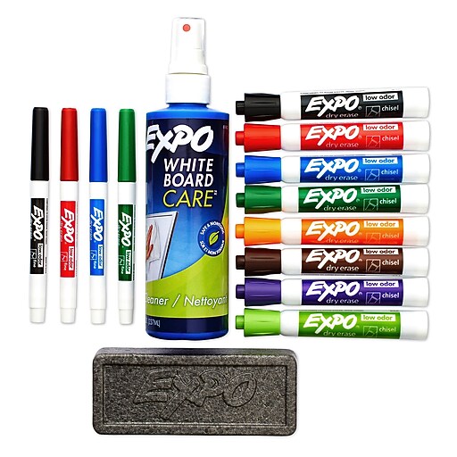 Expo Low Odor DryErase Kit, AntiRoll, Assorted Colors (80054) Staples