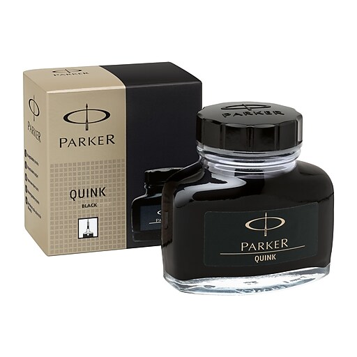 Parker Quink Fountain Pen Ink Bottle, Black, 2 Ounces, 1 Count at Staples