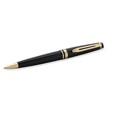 Bolígrafo Waterman Expert Shiny Black / Gold Trim, punta mediana 1.0 mm, tinta azul (S0951700)