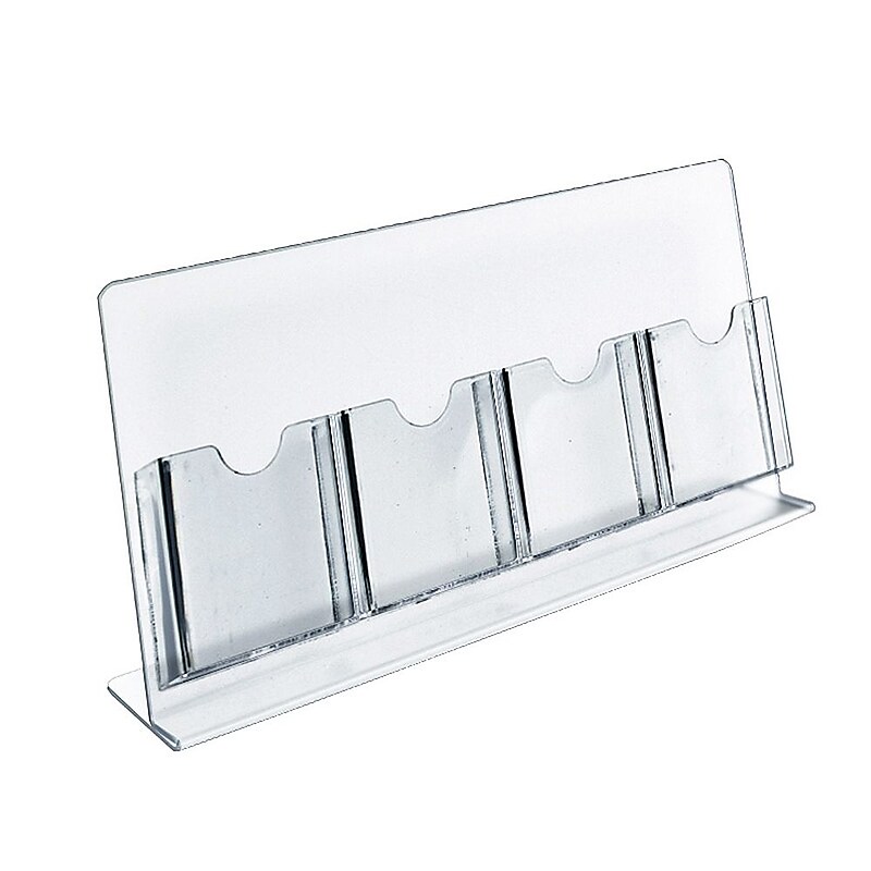 Azar Brochure Holder, 17.5" x 8.5", Vertical, Table Top, Clear, Acrylic, 2/Pack (222978-2 PACK) image 1