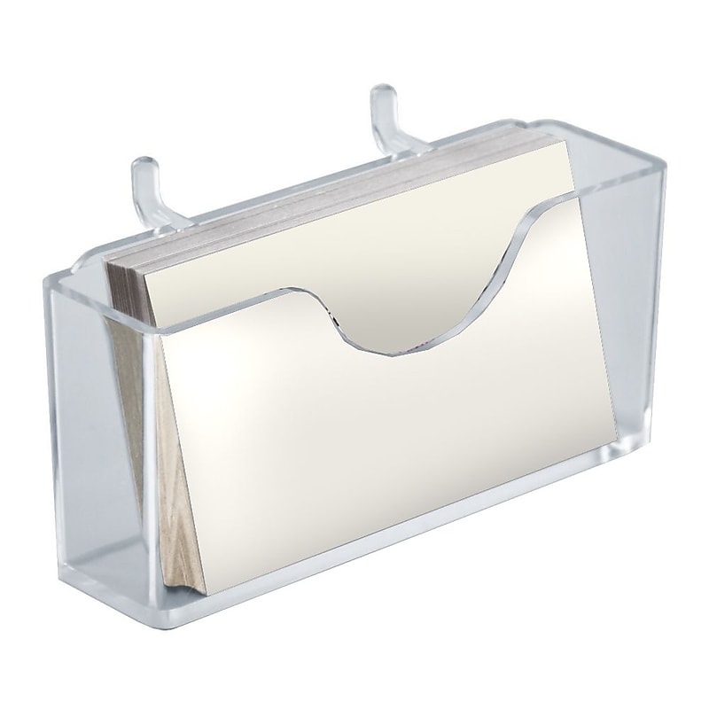 Azar Card Holder, 2" x 4.125", Horizontal, Desktop/Wall, Clear Acrylic, 10/Pack (252008-10PK) image 1