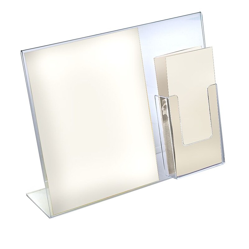 Azar Displays Sign Holder with Attached Brochure Holder, 2/Pack (252056-2-PACK) image 1