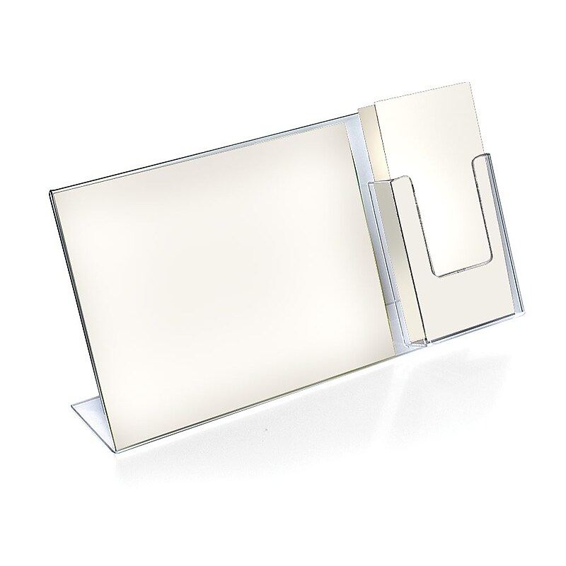Azar Displays Sign Holder with Attached Brochure Holder, 2/Pack (252057-2 PACK) image 1
