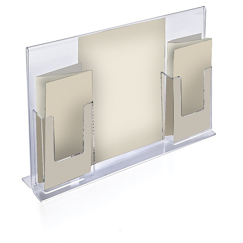 Azar Displays Vertical Double Sided, Acrylic Sign Holder, 2/Pack (252058-2-PACK) image 1