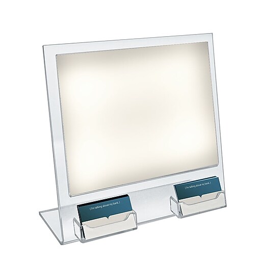 Azar Displays Slanted Letter Size Sign Holder, Clear Acrylic, 2/Pack