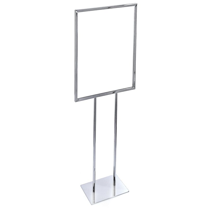 Azar Easel Holder, 22" x 60", Vertical, Freestanding, Silver, Metal (300702) image 1