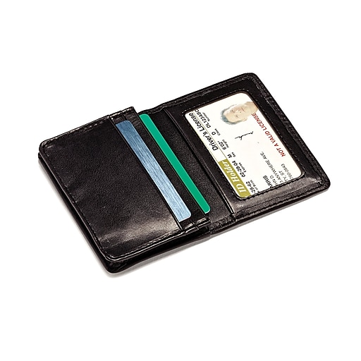 Samsonite Leather Business Card Holder, Black, 4 1/16