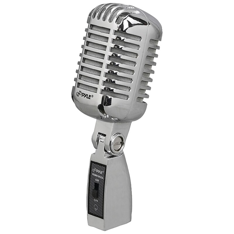 Pyle Classic Retro Vintage-Style Dynamic Vocal Microphone, Silver (PDMICR42SL) image 1