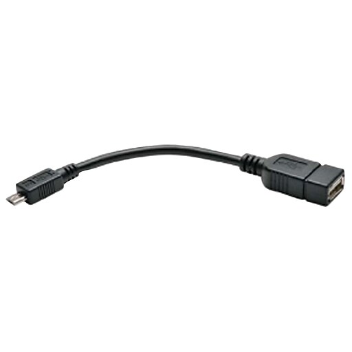 Tripp Lite 6" USBA to Micro USB OTG Host Adapter Cable, Female to Male