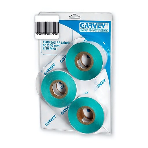 Garvey RF Security Barcode Labels, 3 Rolls/Pack (EAS40009) Staples