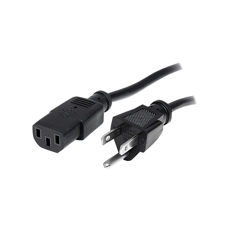 StarTech 6 ft Standard Computer Power Cord, NEMA5-15P to C13, power cable, 6 ft (2711927) image 1