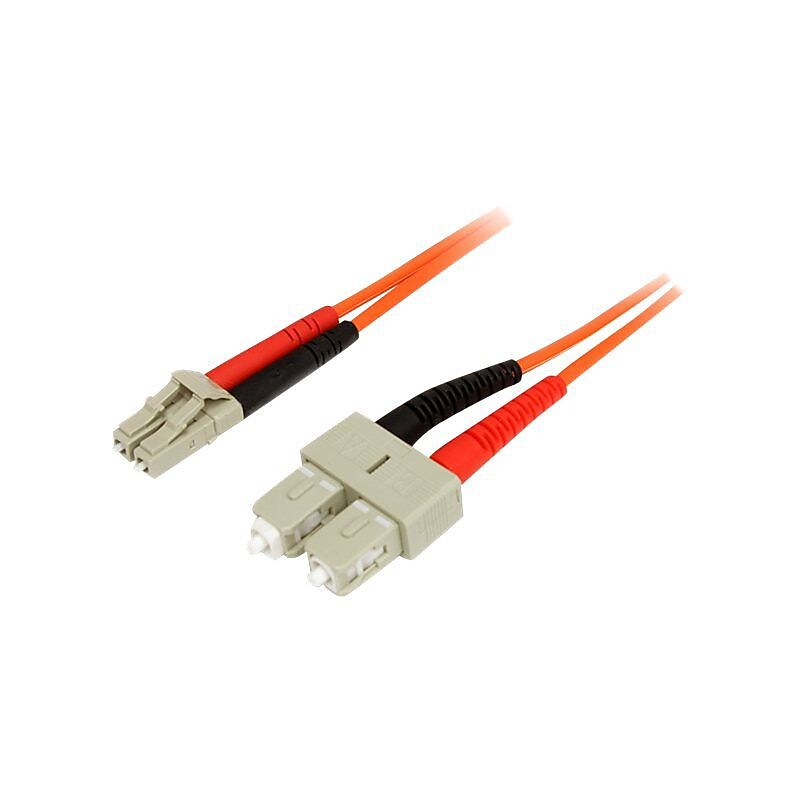 StarTech 50FIBLCSC2 2m Multimode 50/125 Duplex Fiber Patch Cable LC to SC image 1