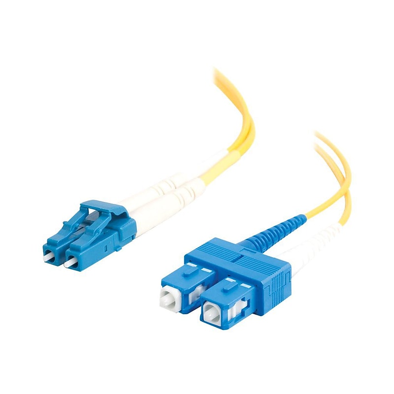 2m LC-SC 9/125 OS1 Duplex Singlemode PVC Fiber Optic Cable - Yellow image 1