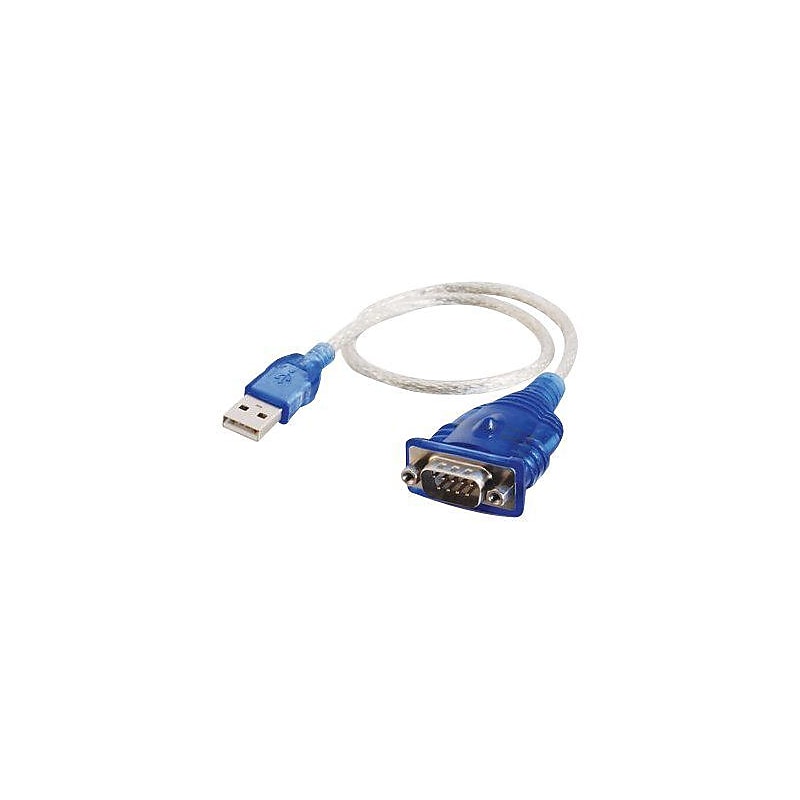 C2G Cables to Go USB A to DB9 Serial Adapter, Male to Male, Blue/White (26886) image 1