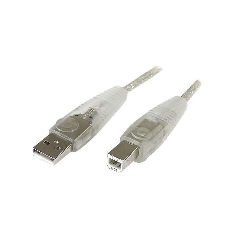 StarTech USB2HAB6T 6ft Transparent USB 2.0 Cable, A to B image 1