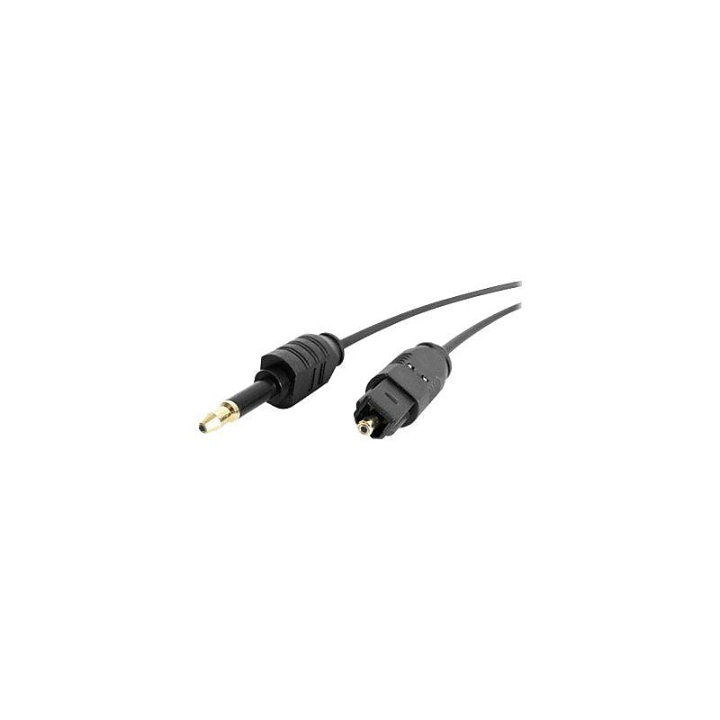 StarTech THINTOSMIN10 10ft Toslink to Miniplug Digital Audio Cable image 1