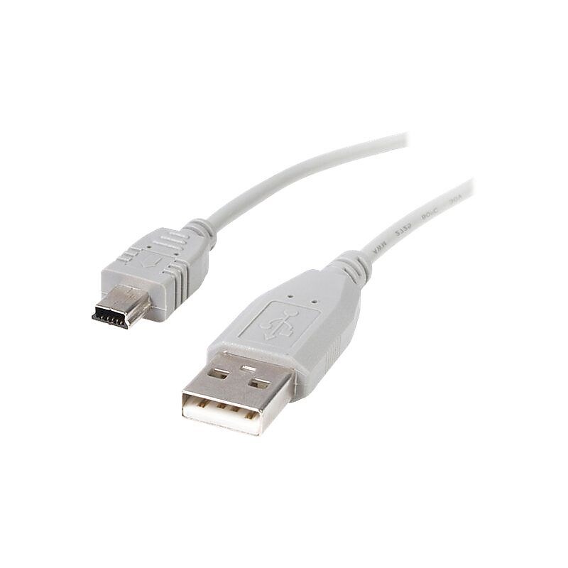 StarTech 6 ft. Mini USB B to USB A Cable,  Male to Male, Gray (USB2HABM6) image 1