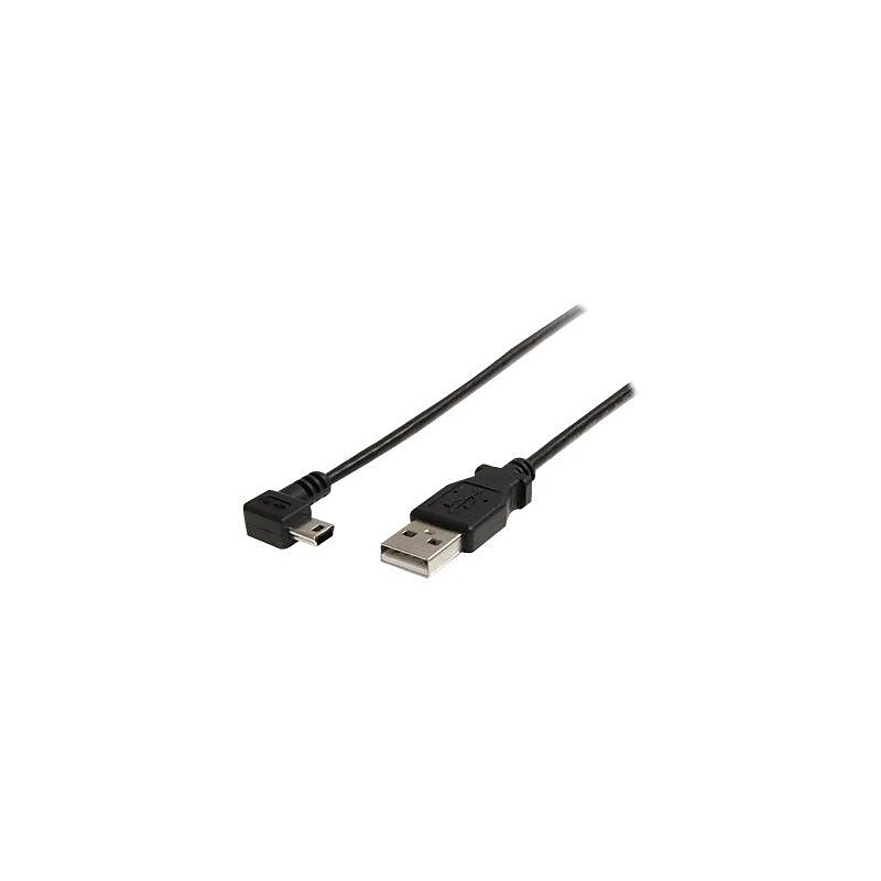 StarTech USB2HABM3RA 3ft Mini USB Cable, A to Right Angle Mini B image 1