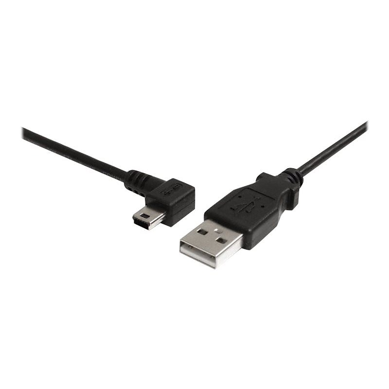 StarTech USB2HABM3LA 3ft Mini USB Cable, A to Left Angle Mini B image 1