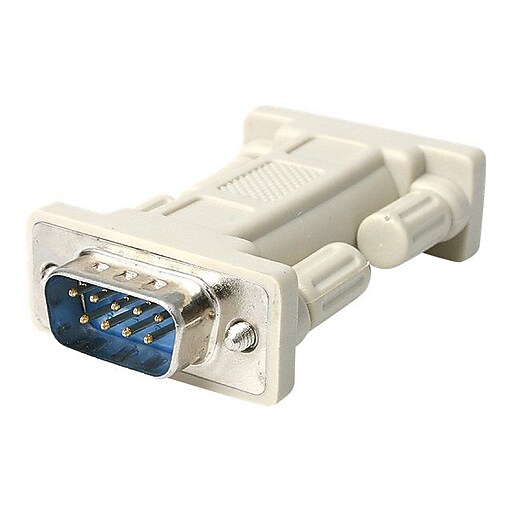 StarTech DB9 RS232 Serial Null Modem Adapter, Male to Male, White